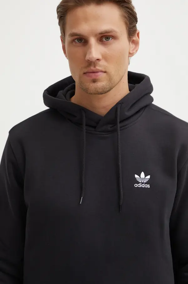 Adidas Dukserica adidas Originals za muškarce, boja: crna, s kapuljačom, s aplikacijom, IY4930