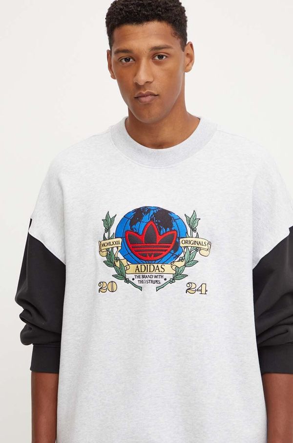 adidas Originals Dukserica adidas Originals za muškarce, boja: siva, s uzorkom, IZ2553