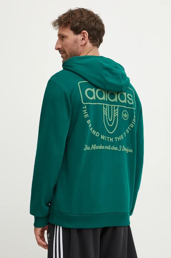 adidas Originals Dukserica adidas Originals za muškarce, boja: zelena, s kapuljačom, s tiskom, IW3247