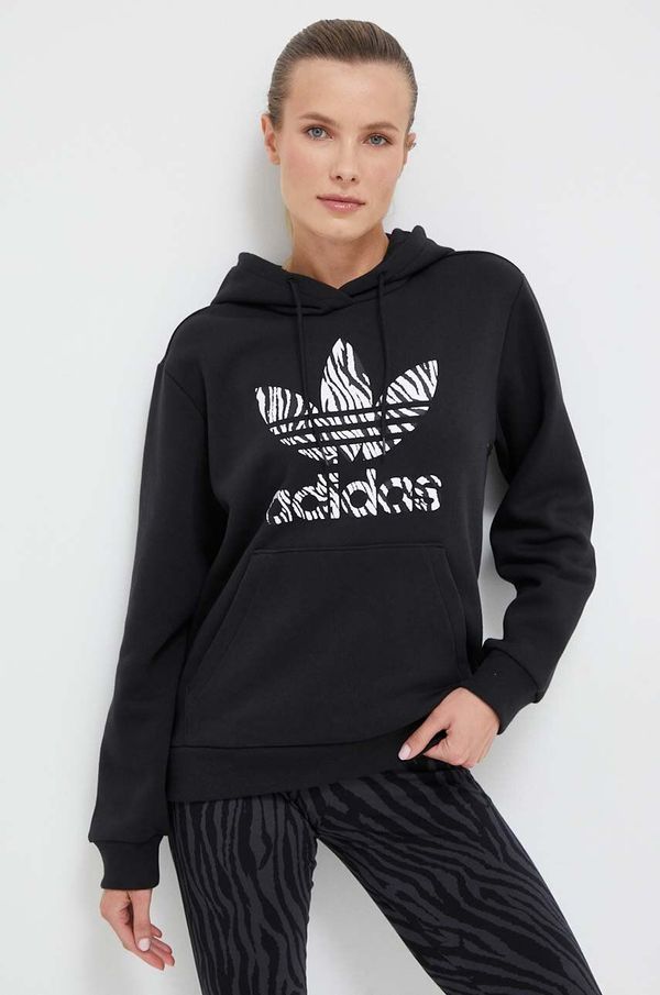 adidas Originals Dukserica adidas Originals za žene, boja: crna, s kapuljačom, s tiskom