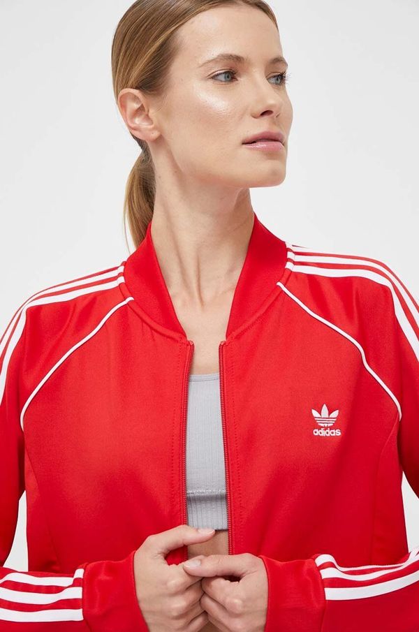adidas Originals Dukserica adidas Originals za žene, boja: crvena, s aplikacijom