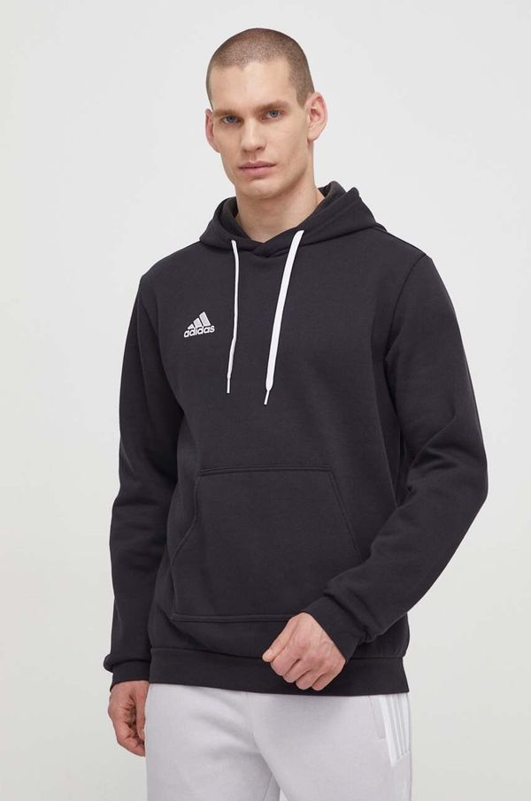 Adidas Dukserica adidas Performance H57512 za muškarce, boja: crna, s kapuljačom, aplikacijom