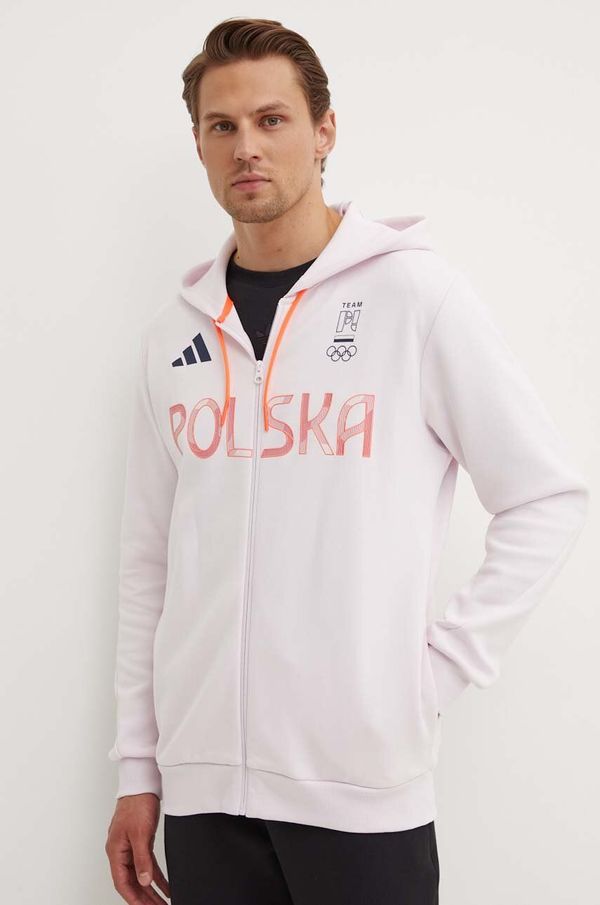 adidas Performance Dukserica adidas Performance Olympic boja: ružičasta, s kapuljačom, s tiskom, JF6684