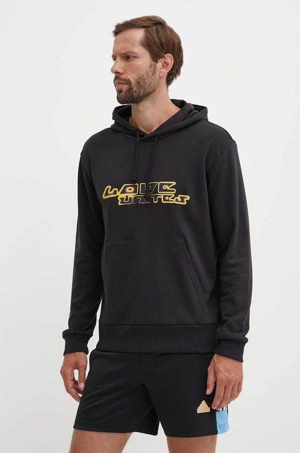 adidas Dukserica adidas Pride, x Pabllo Vittar za muškarce, boja: crna, s kapuljačom, s tiskom, IX3095