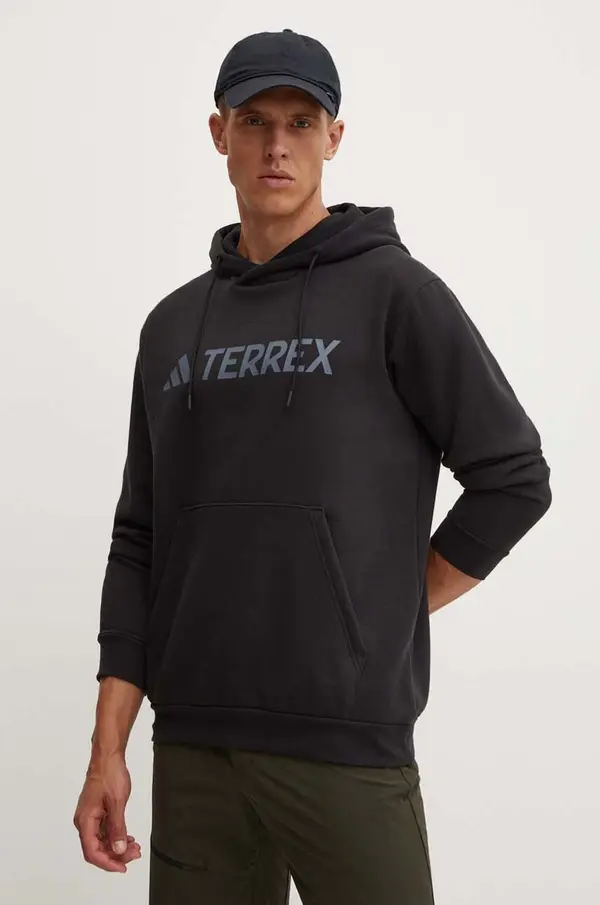 Adidas Dukserica adidas TERREX Multi boja: crna, s kapuljačom, s tiskom, IZ3305