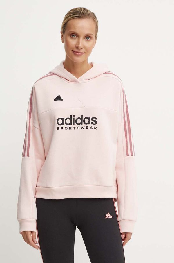 adidas Dukserica adidas Tiro boja: ružičasta, s kapuljačom, s aplikacijom, IX3527