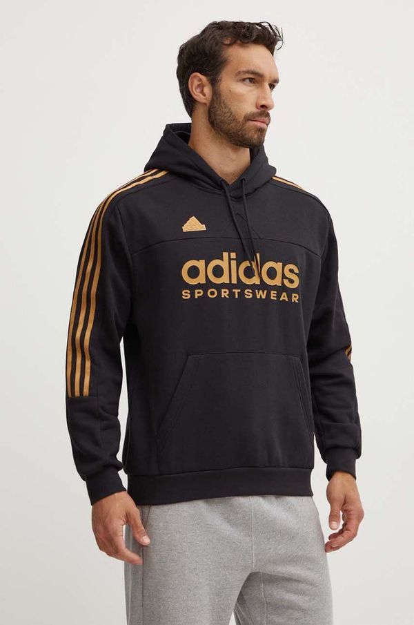 adidas Dukserica adidas Tiro za muškarce, boja: crna, s kapuljačom, s tiskom, IW8869