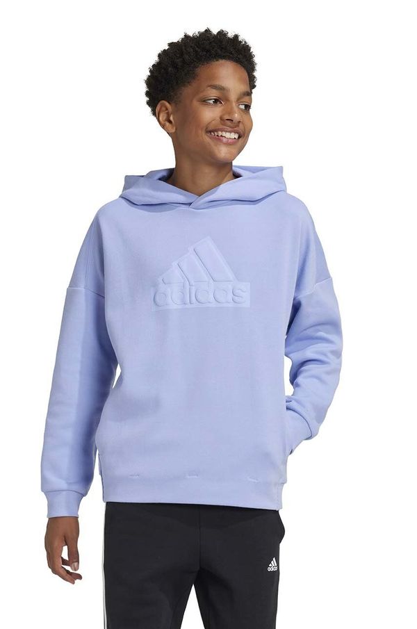 adidas Dukserica adidas U FI LOGO HD boja: ljubičasta, s kapuljačom, s tiskom, IX3642
