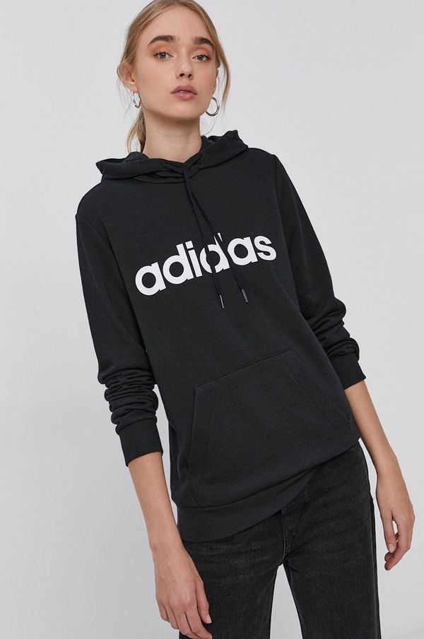 adidas Dukserica adidas za žene, boja: crna, s kapuljačom