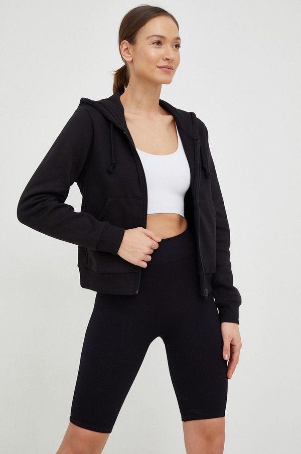 adidas Dukserica adidas za žene, boja: crna, s kapuljačom, glatka