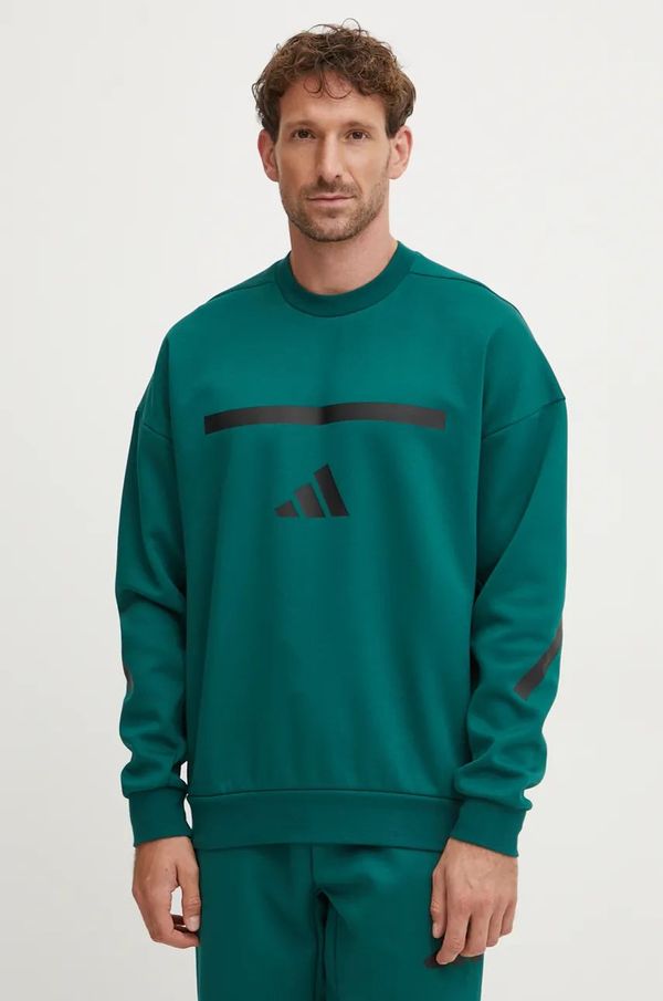 adidas Dukserica adidas ZNE za muškarce, boja: zelena, s tiskom, JD1673