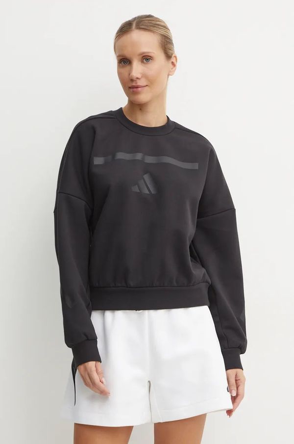 adidas Dukserica adidas ZNE za žene, boja: crna, s tiskom, JE7855