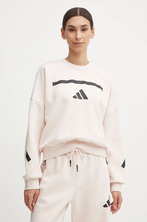 adidas Dukserica adidas ZNE za žene, boja: ružičasta, s tiskom, JF4783