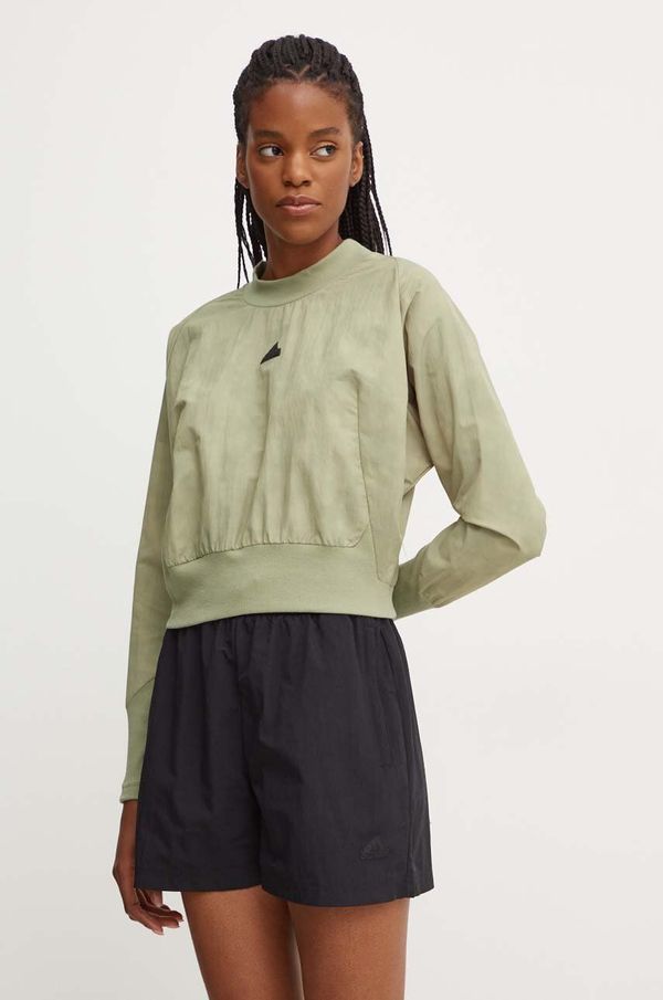 adidas Dukserica adidas ZNE za žene, boja: zelena, bez uzorka, IW7756