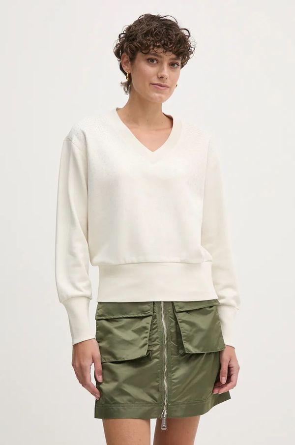 Aeronautica Militare Dukserica Aeronautica Militare za žene, boja: bež, s aplikacijom, FE1969DF541