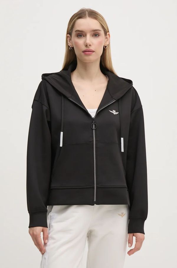 Aeronautica Militare Dukserica Aeronautica Militare za žene, boja: crna, s kapuljačom, bez uzorka, FE1965DJ659