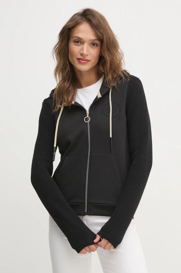 Aeronautica Militare Dukserica Aeronautica Militare za žene, boja: crna, s kapuljačom, bez uzorka, FE1980DF568