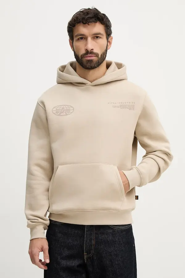 Alpha Industries Dukserica Alpha Industries World Logo Backprint Hoodie