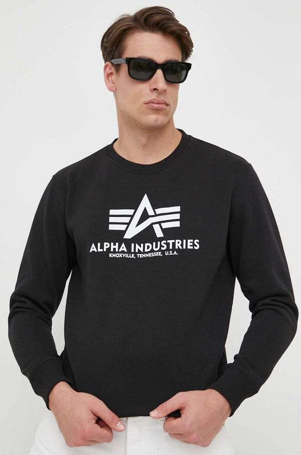 Alpha Industries Dukserica Alpha Industries za muškarce, boja: crna, s tiskom, 178302.03-Black