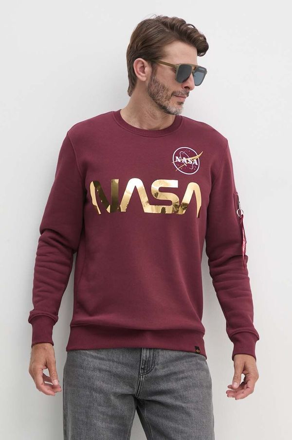 Alpha Industries Dukserica Alpha Industries za muškarce, boja: crvena, s tiskom, 178309.605-red