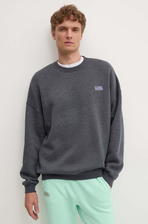 American Vintage Dukserica American Vintage za muškarce, boja: siva, s tiskom, MDOV03AH24