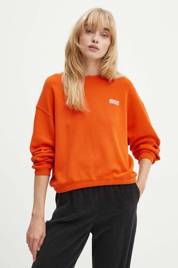 American Vintage Dukserica American Vintage za žene, boja: narančasta, bez uzorka, IZU03AH24