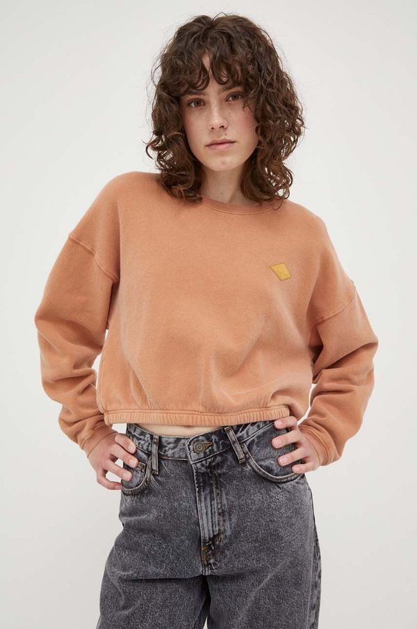 American Vintage Dukserica American Vintage za žene, boja: narančasta, glatka