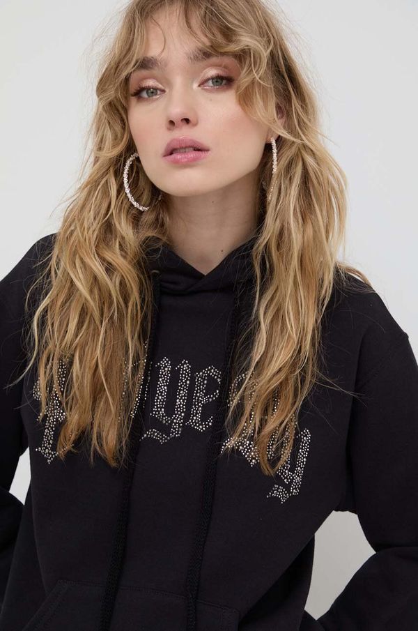 Aniye By Dukserica Aniye By za žene, boja: crna, s kapuljačom, s aplikacijom