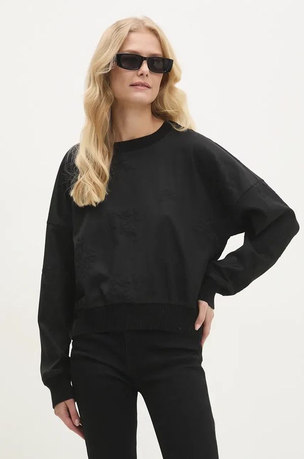 Answear Lab Dukserica Answear Lab boja: crna, s aplikacijom