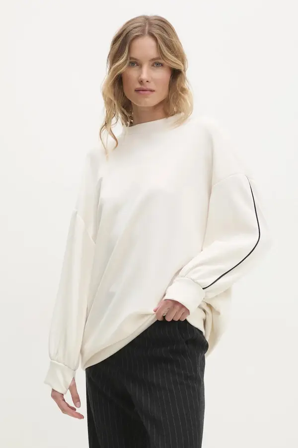 Answear Lab Dukserica Answear Lab za žene, boja: bež, bez uzorka