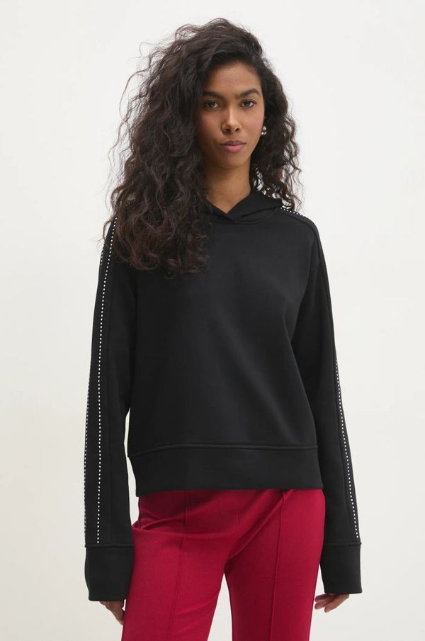 Answear Lab Dukserica Answear Lab za žene, boja: crna, s kapuljačom, bez uzorka