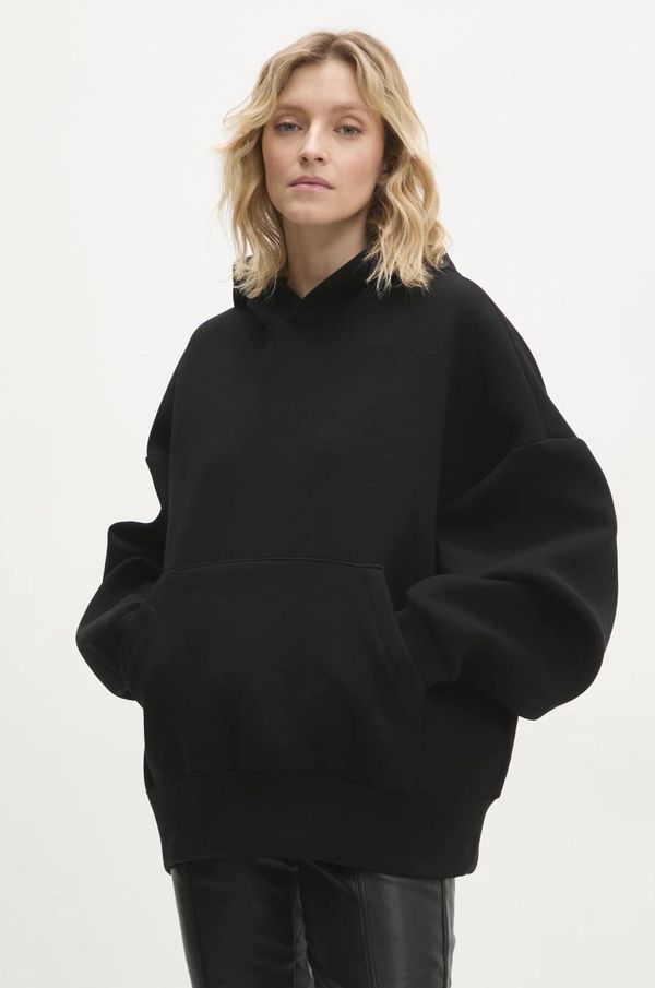 Answear Lab Dukserica Answear Lab za žene, boja: crna, s kapuljačom, bez uzorka