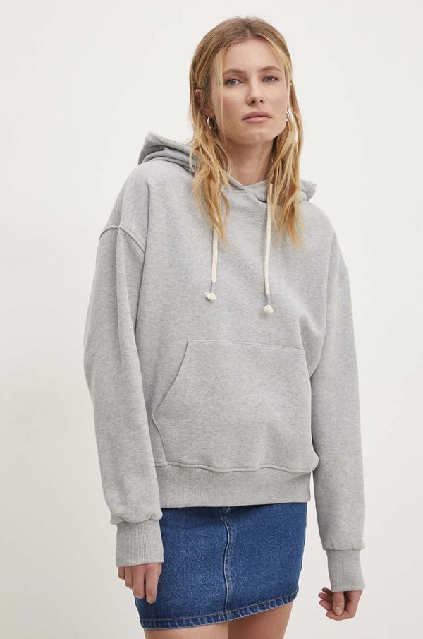 Answear Lab Dukserica Answear Lab za žene, boja: siva, s kapuljačom, melanž