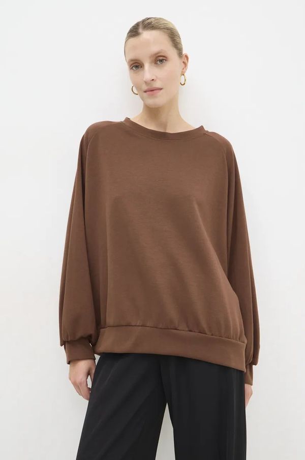 Answear Lab Dukserica Answear Lab za žene, boja: smeđa, bez uzorka