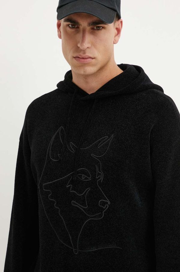 Armani Exchange Dukserica Armani Exchange za muškarce, boja: crna, s kapuljačom, bez uzorka, XM000027 AF10350