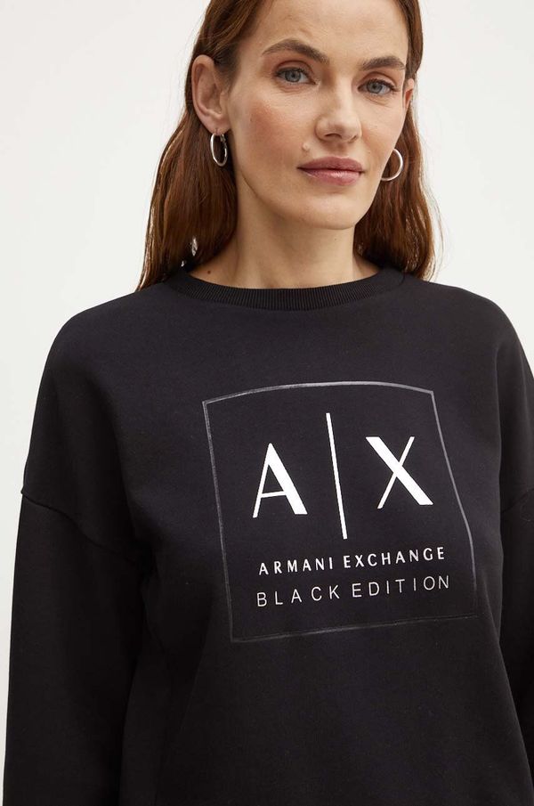 Armani Exchange Dukserica Armani Exchange za žene, boja: crna, s tiskom, XW000006 AF10172