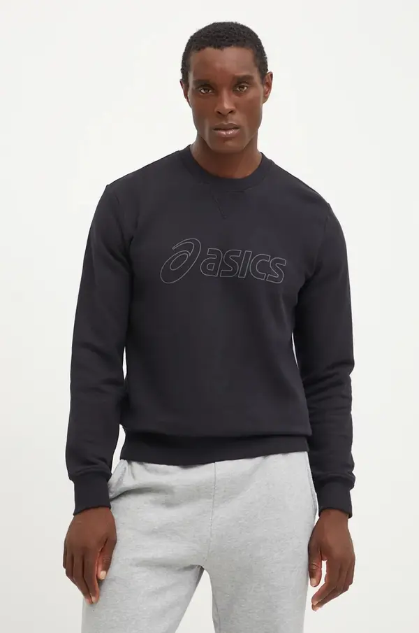ASICS Dukserica Asics za muškarce, boja: crna, s aplikacijom, 2031E192