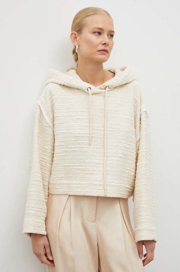 BA&SH Dukserica BA&SH za žene, boja: bež, s kapuljačom, bez uzorka