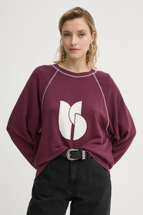 BA&SH Dukserica BA&SH za žene, boja: bordo, s aplikacijom, 1H24BART