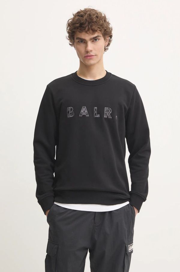 BALR. Dukserica BALR. za muškarce, boja: crna, s aplikacijom, B1262 1087