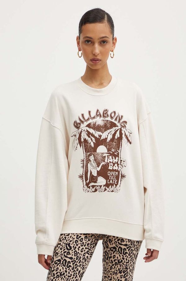 Billabong Dukserica Billabong ALOHA za žene, boja: bež, s aplikacijom, EBJFT00128