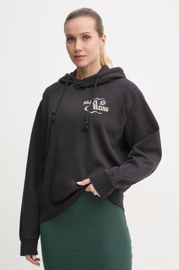 Billabong Dukserica Billabong Snake Mantra za žene, boja: crna, s kapuljačom, s tiskom, EBJSF00158