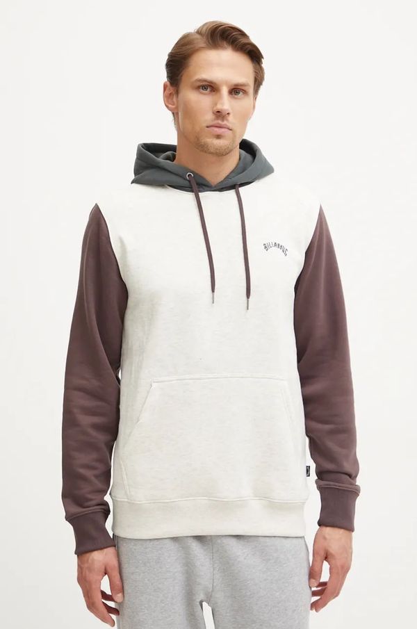 Billabong Dukserica Billabong za muškarce, boja: bež, s kapuljačom, s aplikacijom