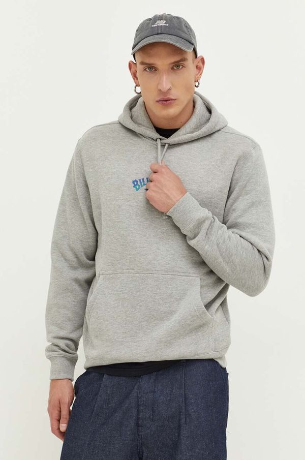 Billabong Dukserica Billabong za muškarce, boja: siva, s kapuljačom, s tiskom
