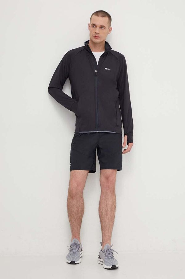 Boss Green Dukserica Boss Green za muškarce, boja: crna, bez uzorka