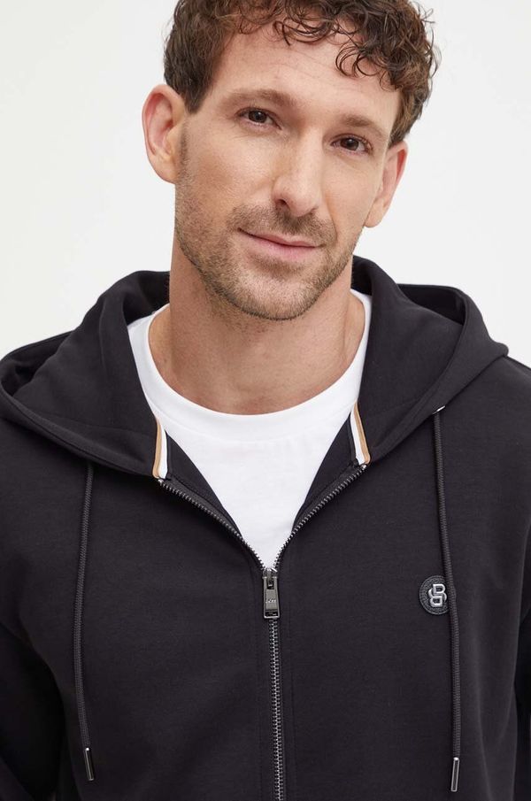 Boss Dukserica BOSS za muškarce, boja: crna, s kapuljačom, bez uzorka, 50520303