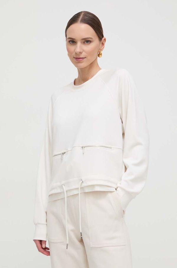 Boss Dukserica BOSS za žene, boja: bež, bez uzorka