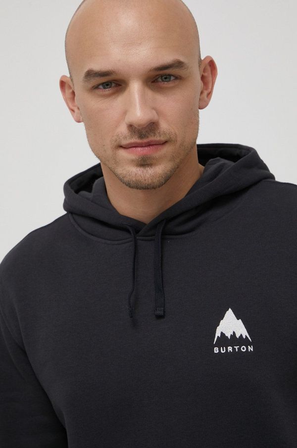Burton Dukserica Burton za muškarce, boja: crna, s kapuljačom, s aplikacijom