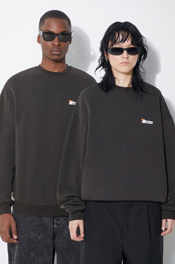 Butter Goods Dukserica Butter Goods Distressed Pigment Dye Crewneck boja: crna, bez uzorka, BGQ1241302