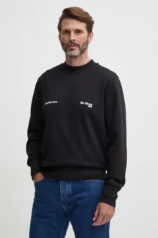 Calvin Klein Jeans Dukserica Calvin Klein Jeans za muškarce, boja: crna, s tiskom, J30J326877